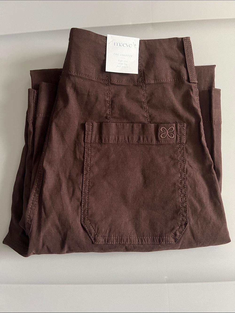 Anthropologie Colette High Rise Pant Brown Size 29 NWT